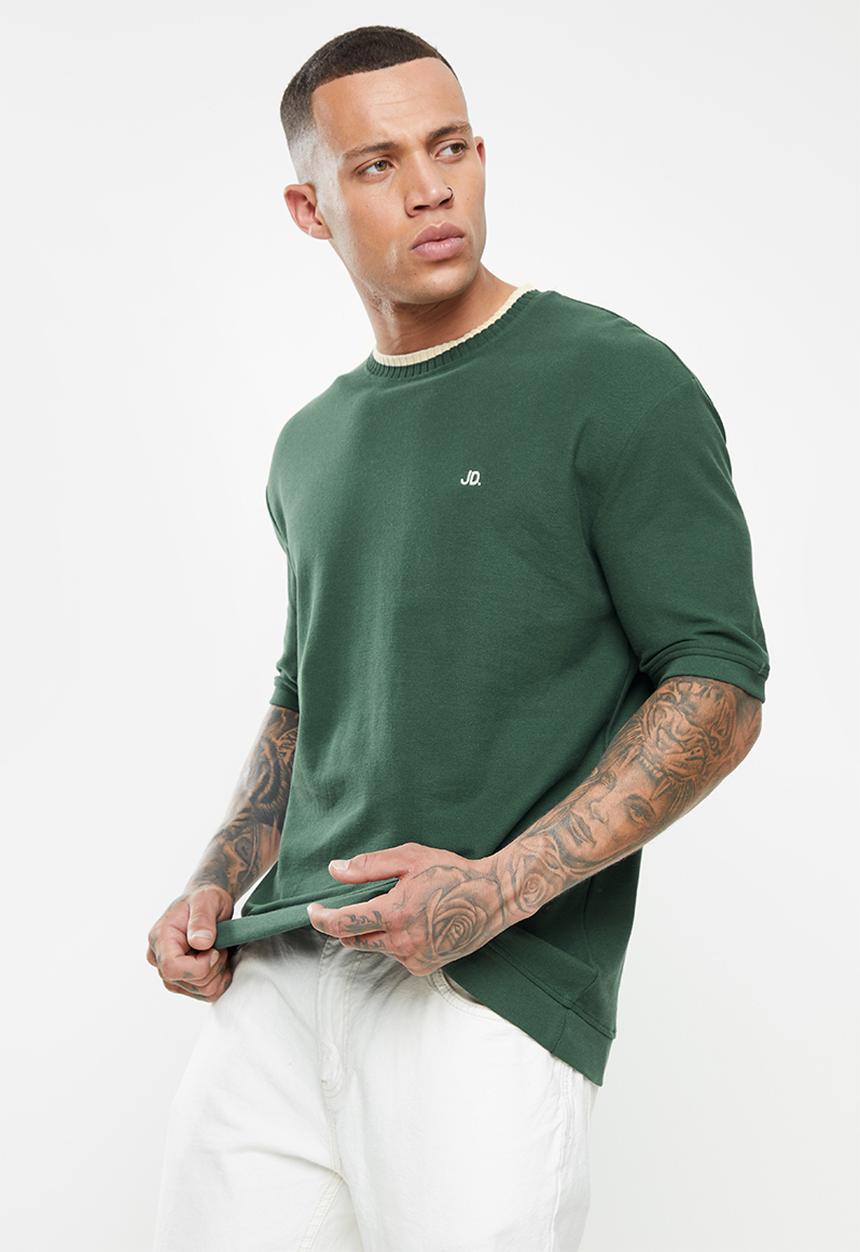 Jonathan D - Saint short sleeve pique crewneck T-shirt - Olive