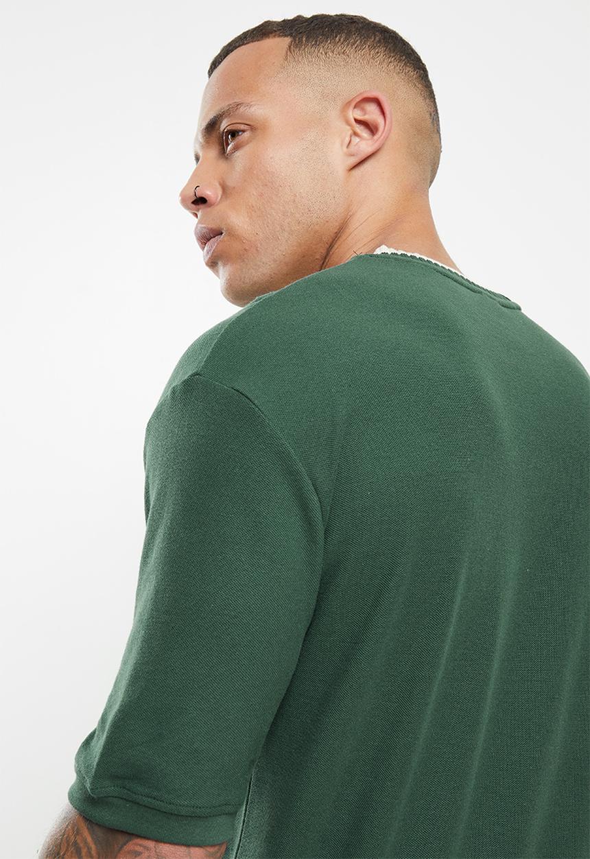 Jonathan D - Saint short sleeve pique crewneck T-shirt - Olive