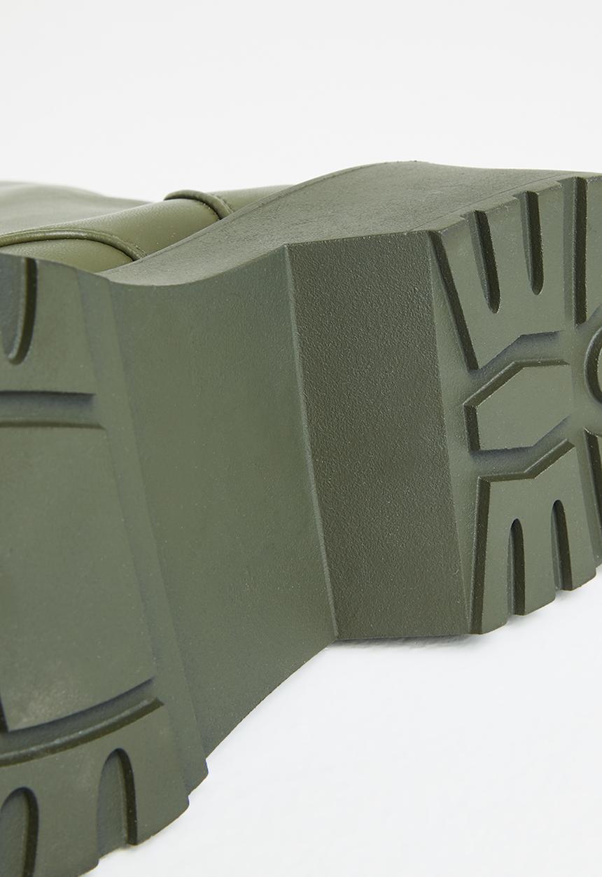 Missguided - Lace up chunky sole boot - khaki