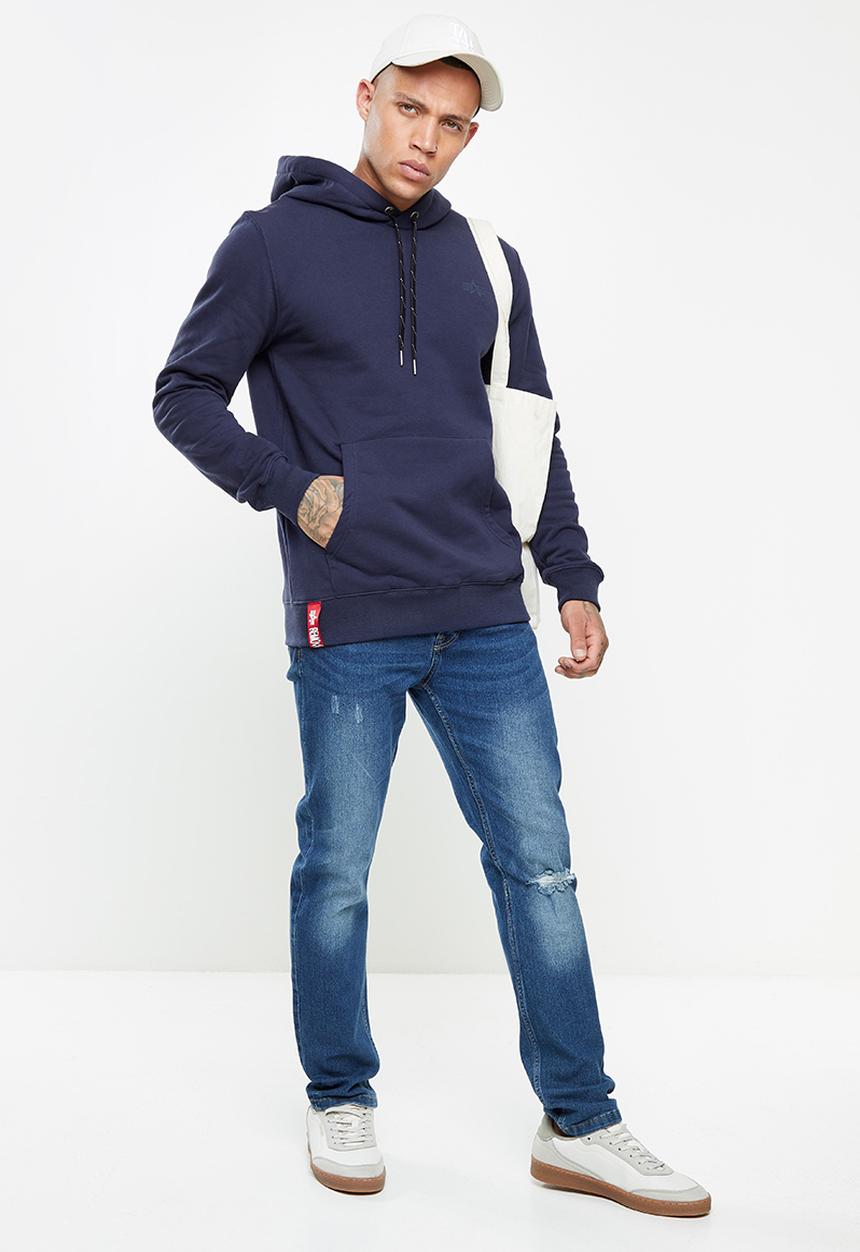 Alpha Industries - A.1 backprint hoodie - navy