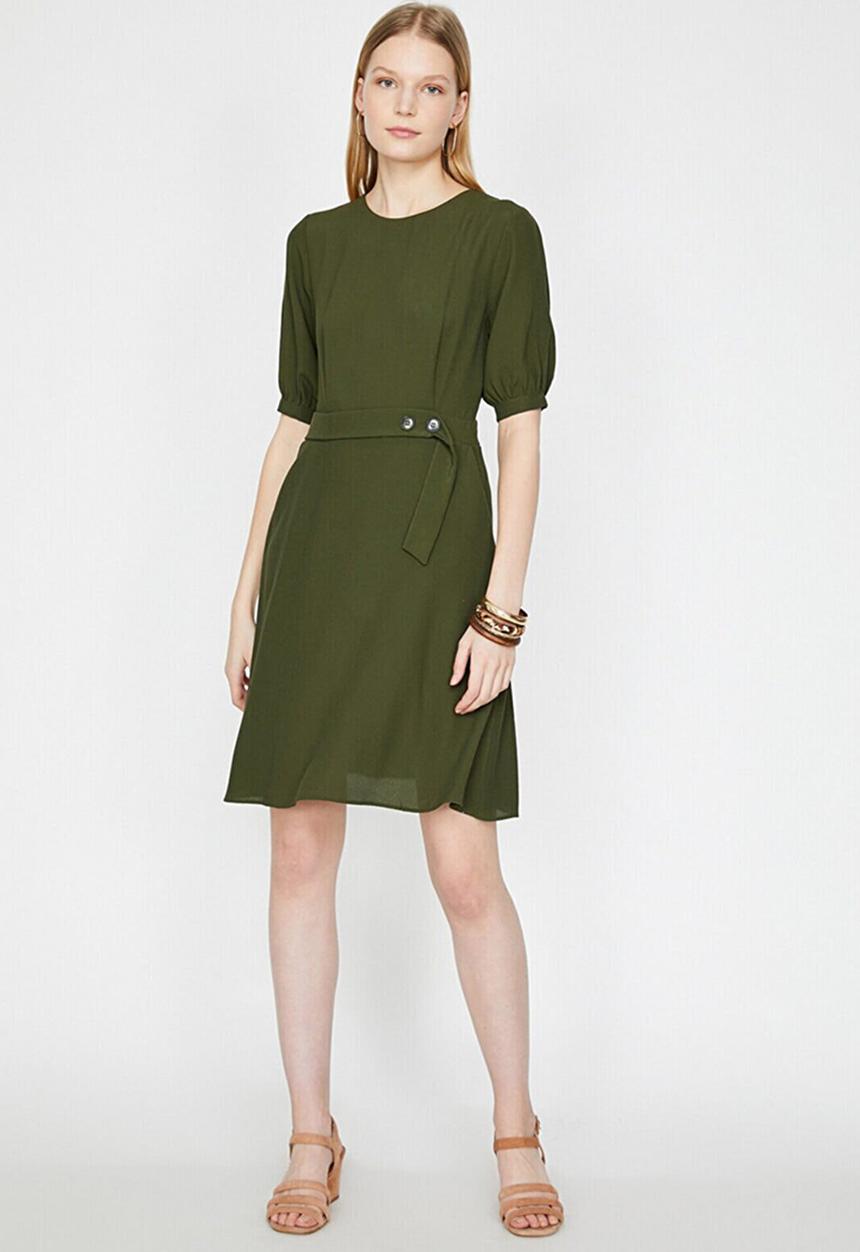 Koton - Short sleeve midi dress - khaki