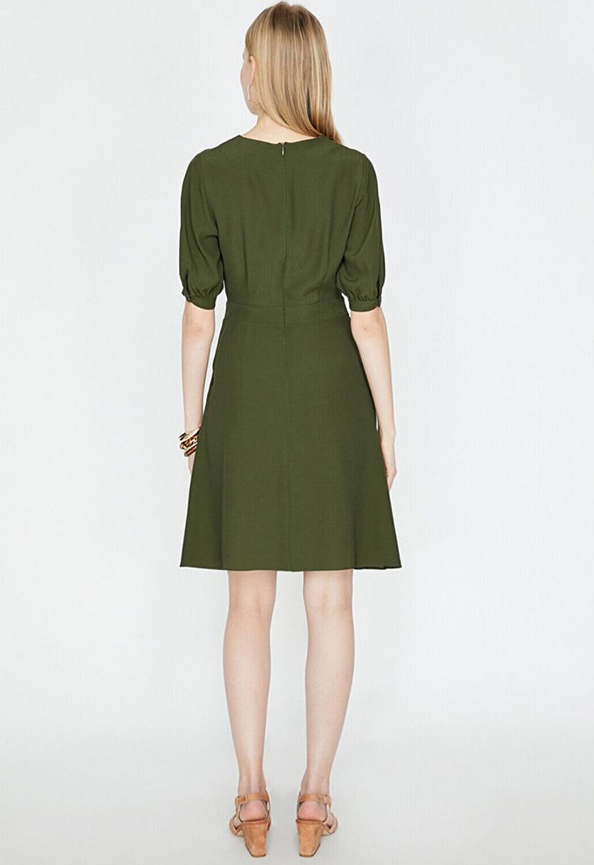 Koton - Short sleeve midi dress - khaki