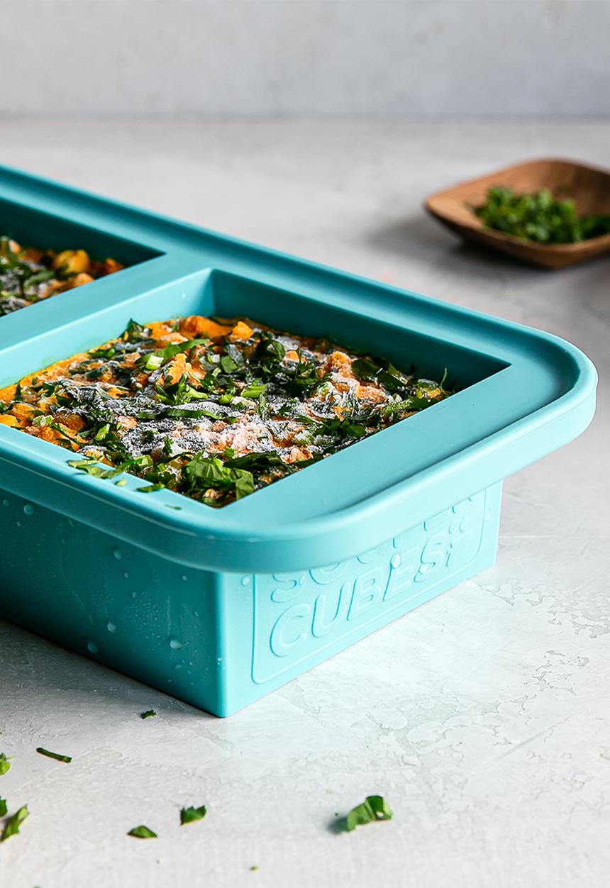 Souper Cubes - 2 cup tray with lid - blue