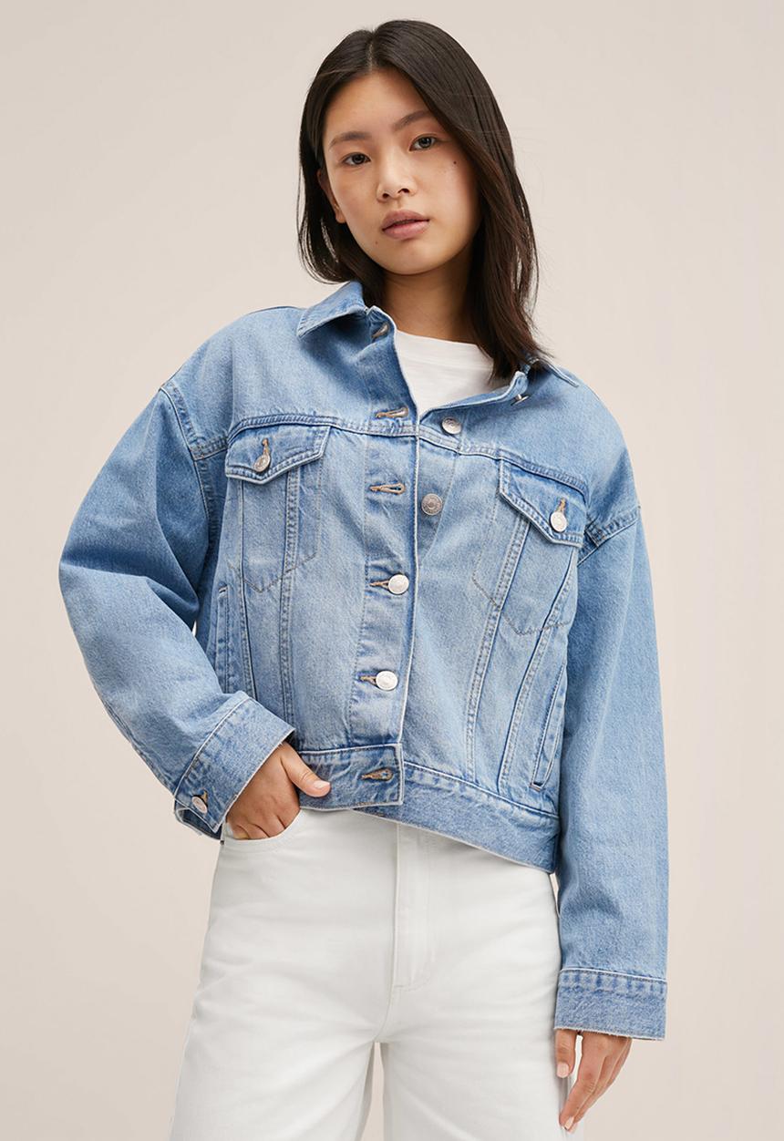 MANGO - Jacket trucker  - blue