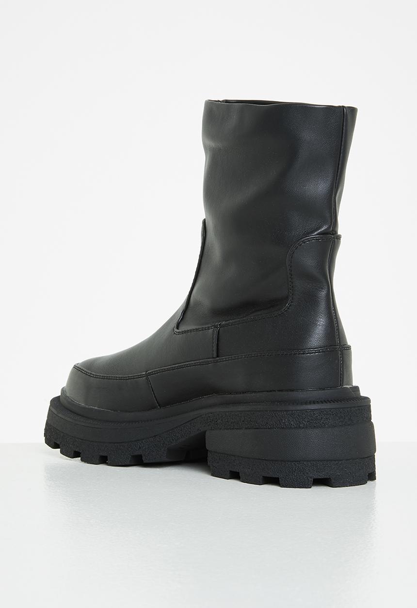 Missguided - Chunky textured sole sock boot - black