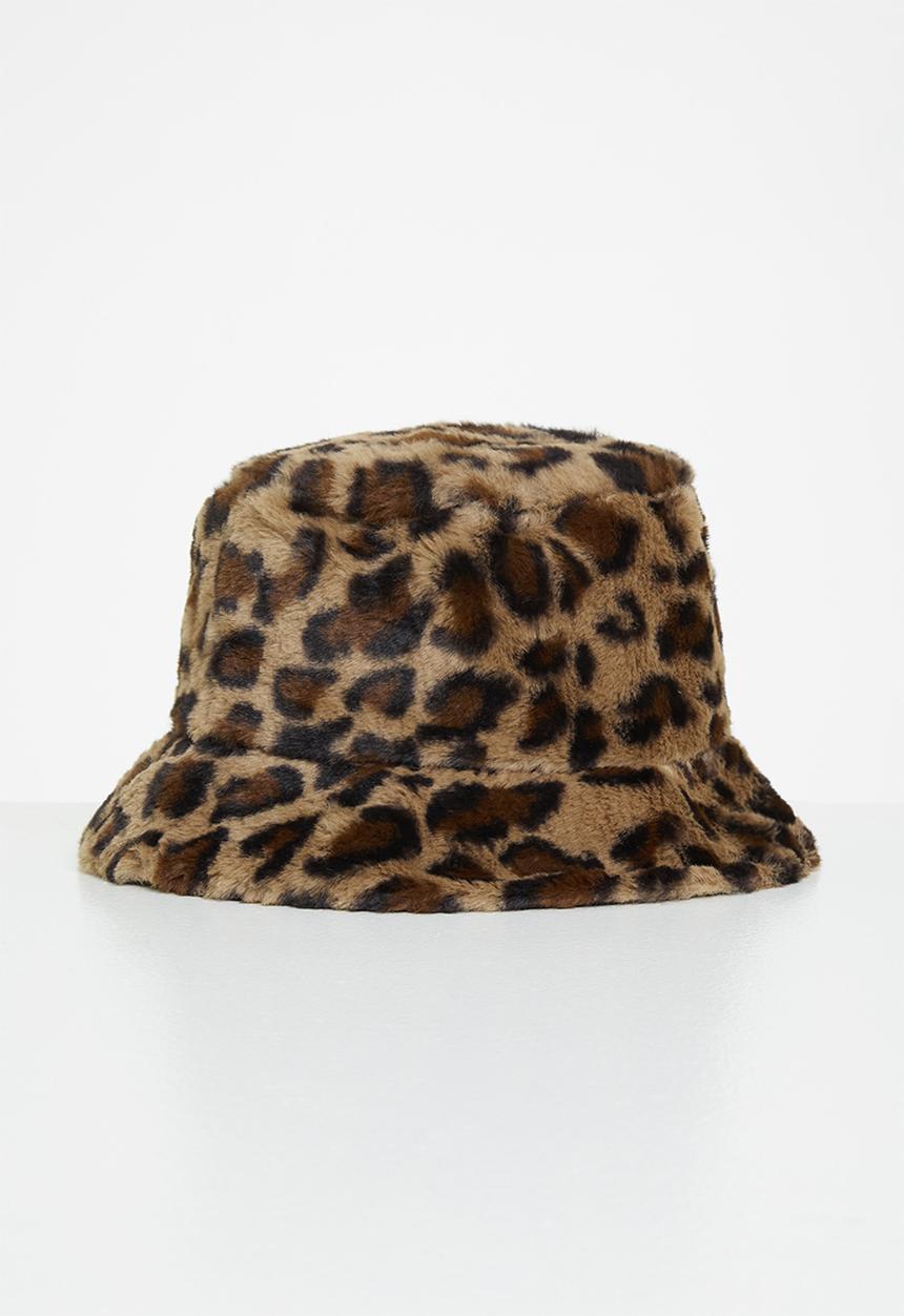 Superbalist - Animal print bucket hat - brown