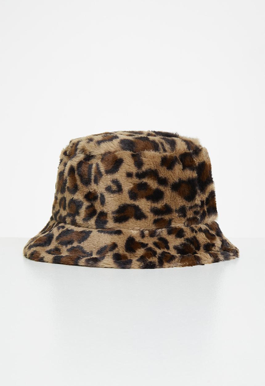 Superbalist - Animal print bucket hat - brown