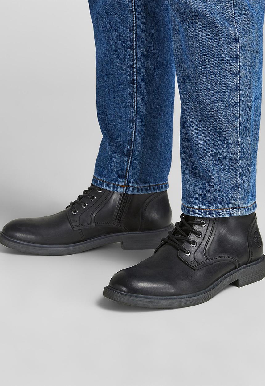 Jack & Jones - Karl leather boot - anthracite