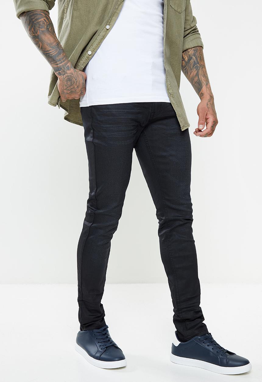 Cutty - Harper Skinny fit Coated Lux Denim  - Black