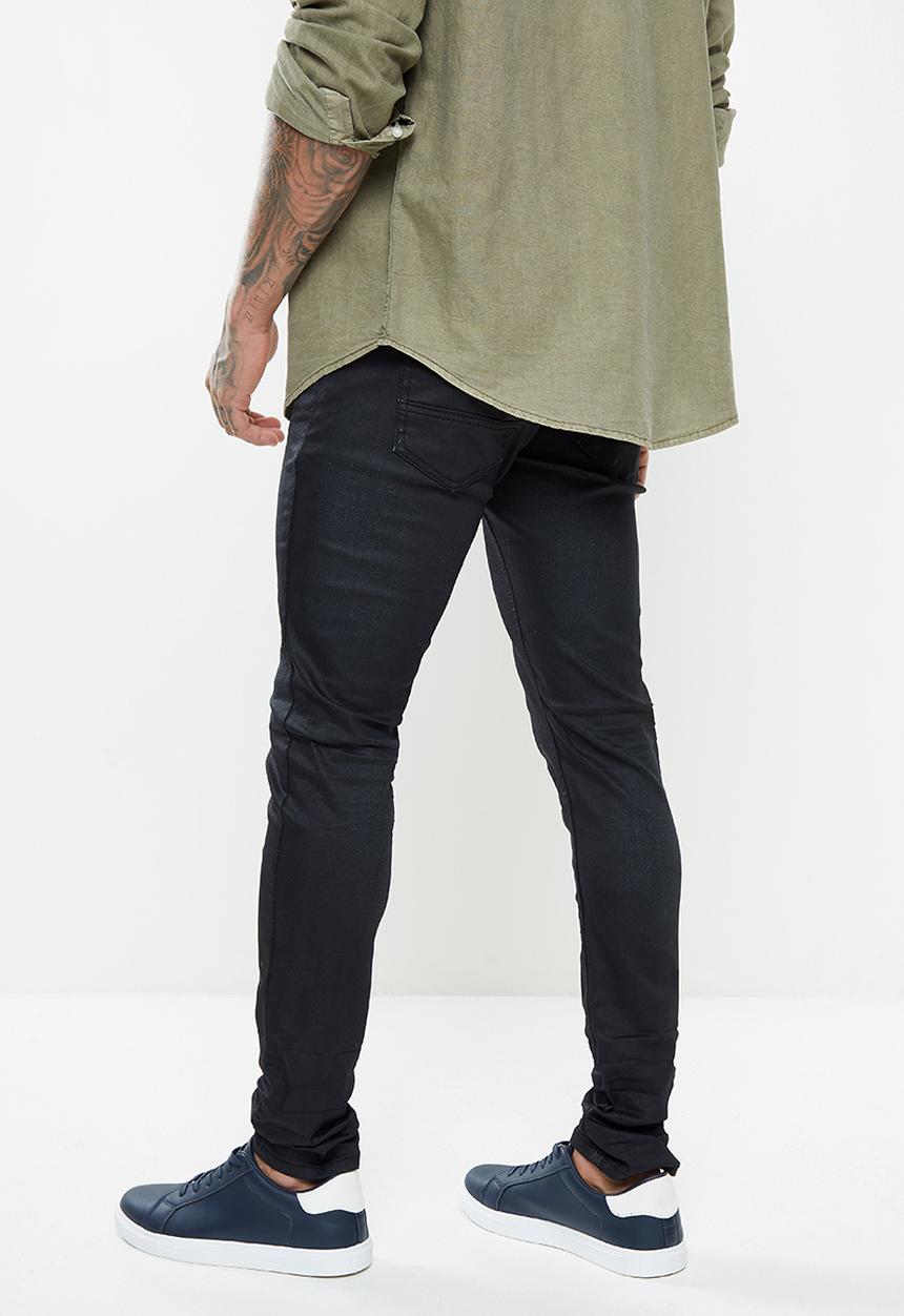 Cutty - Harper Skinny fit Coated Lux Denim  - Black