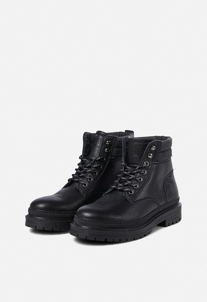 Jack & Jones - Defence leather boot - black