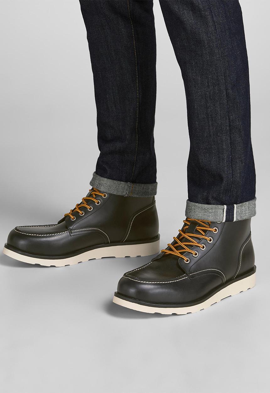 Jack & Jones - Darwin leather boot - black