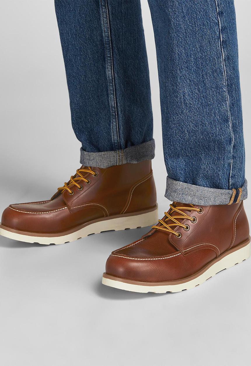 Jack & Jones - Darwin leather boot - rust