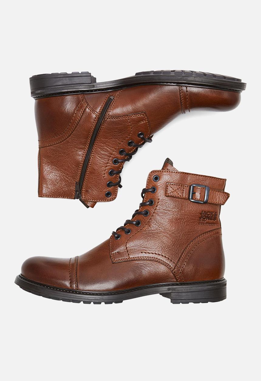 Jack & Jones - Shelby leather boot - cognac