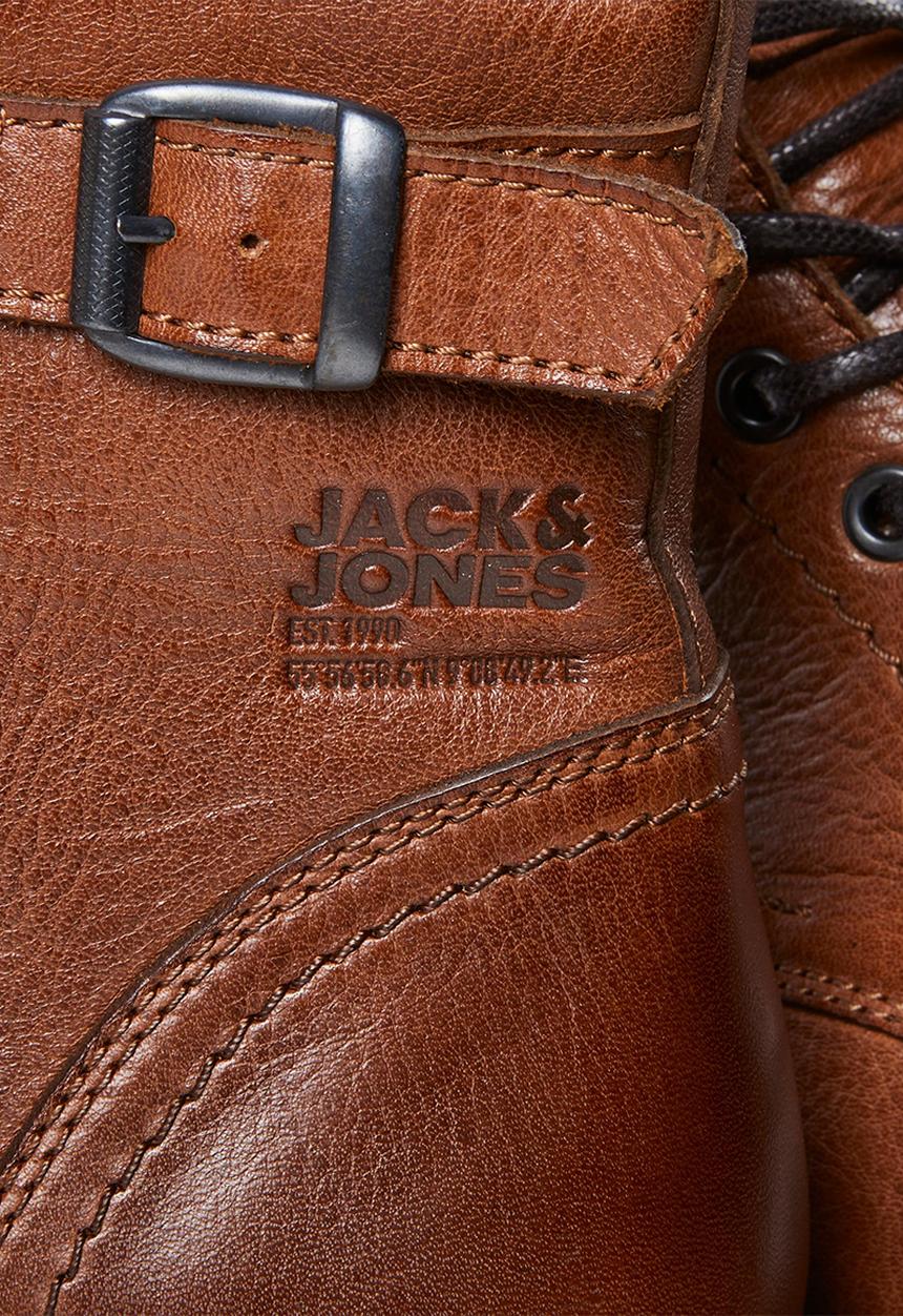Jack & Jones - Shelby leather boot - cognac