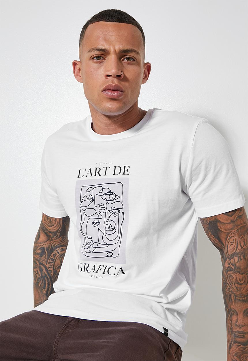 Superbalist - Nate graphic tee - picasso - white