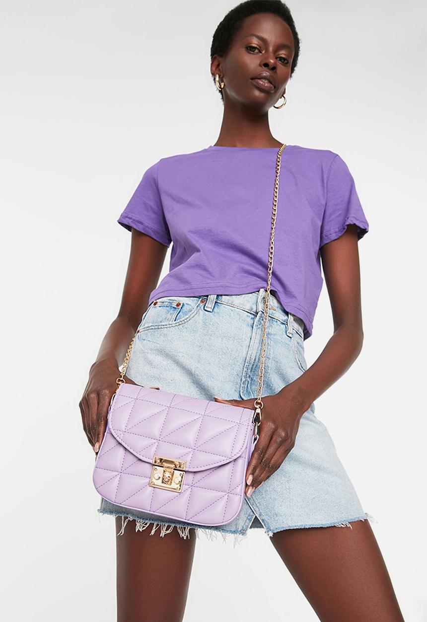 Trendyol - Quilted x-body - lilac