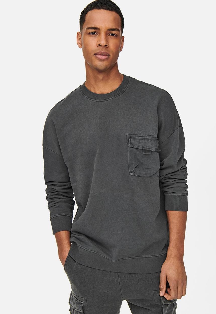 Only & Sons - Bruce loose fit sweater - black