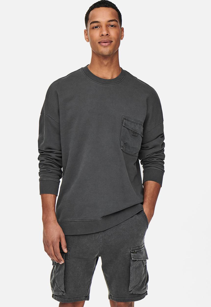 Only & Sons - Bruce loose fit sweater - black