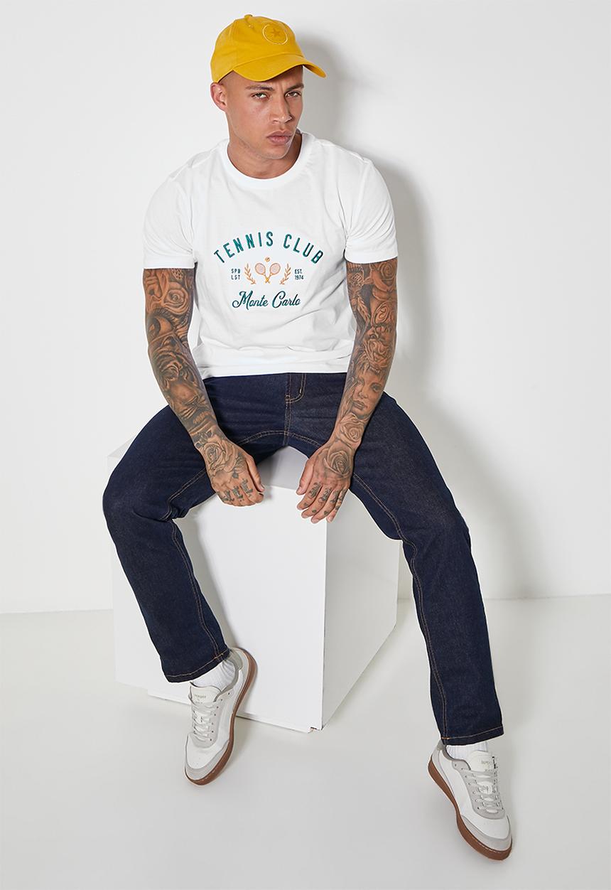 Superbalist - Nate graphic tee - tennis - white