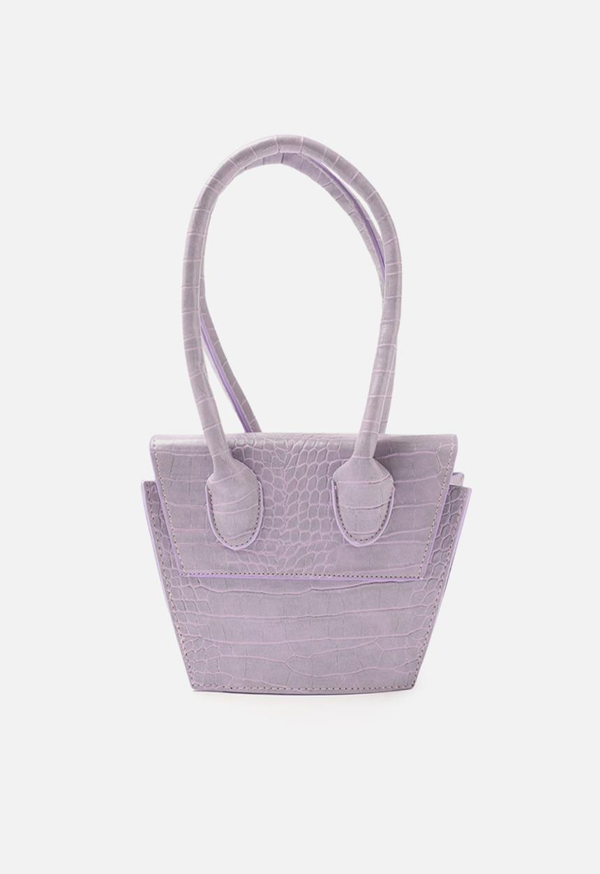 Trendyol - Faux croc trapeze shoulder bag - lilac