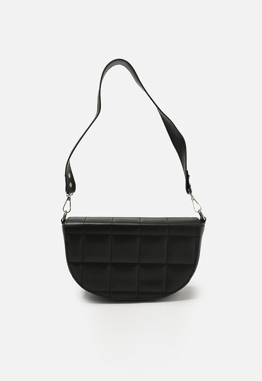 Trendyol - Square quilt half moon shoulder bag - black