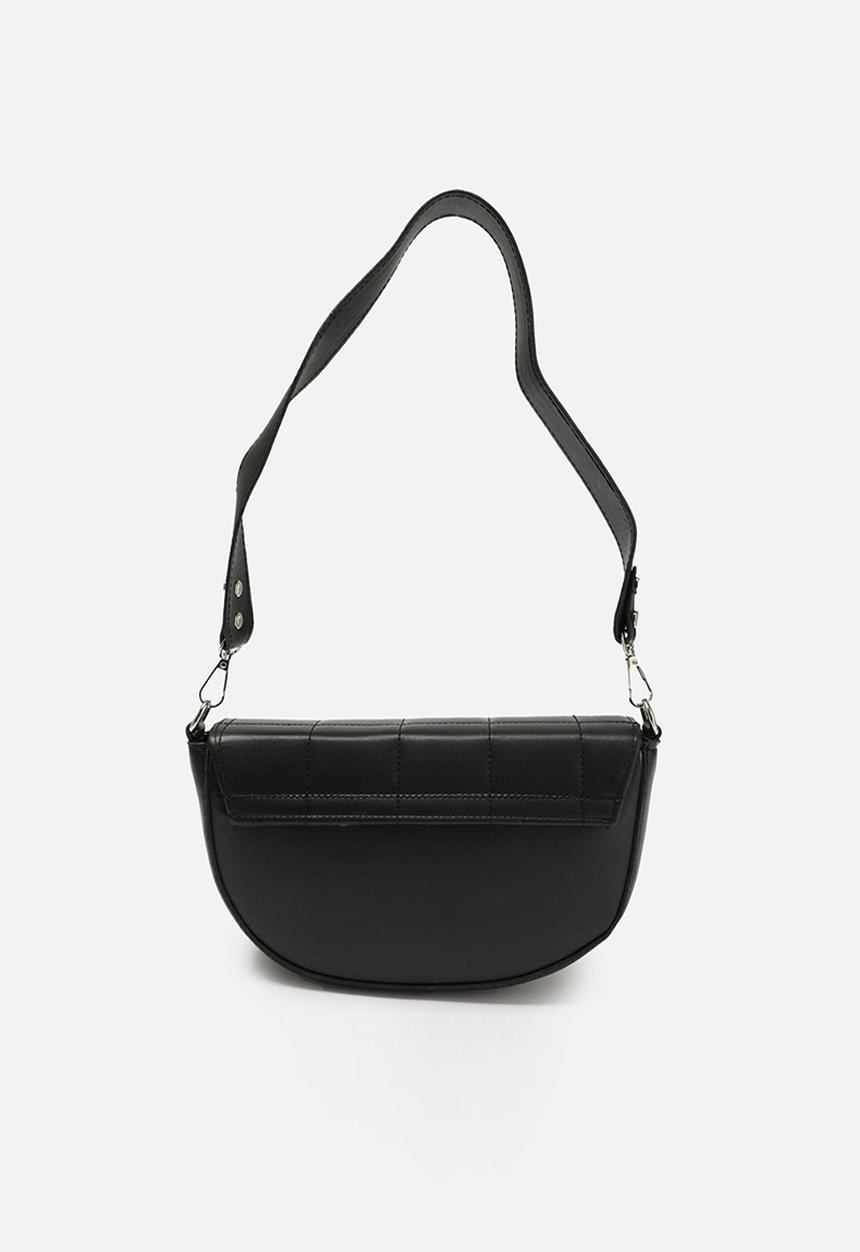 Trendyol - Square quilt half moon shoulder bag - black