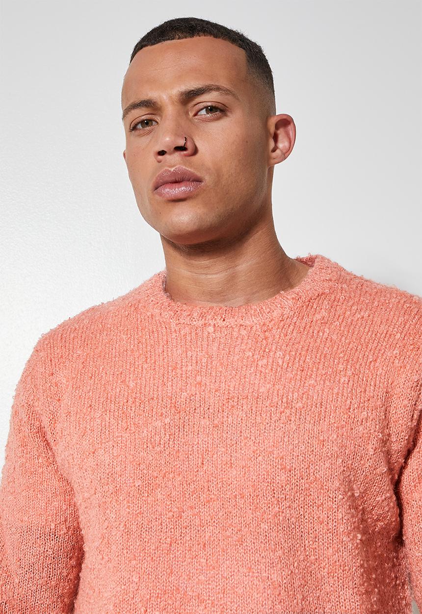 Superbalist - Regular fit textured boucle knit - peach
