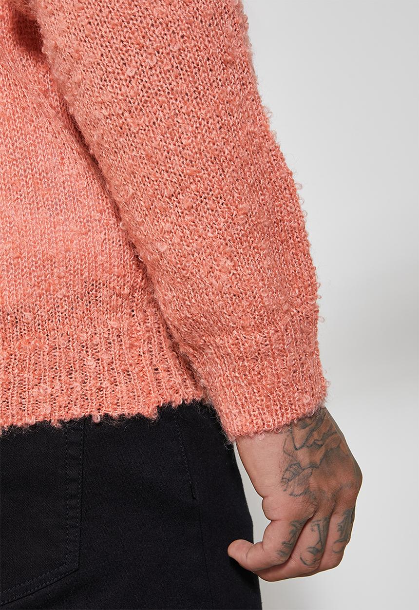 Superbalist - Regular fit textured boucle knit - peach