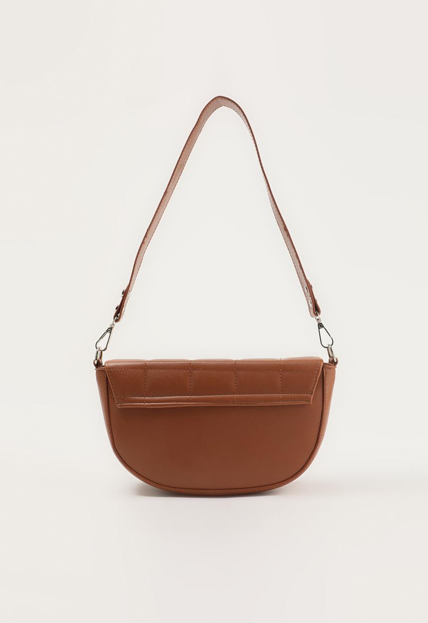 Trendyol - Square quilt half moon shoulder bag - tobacco