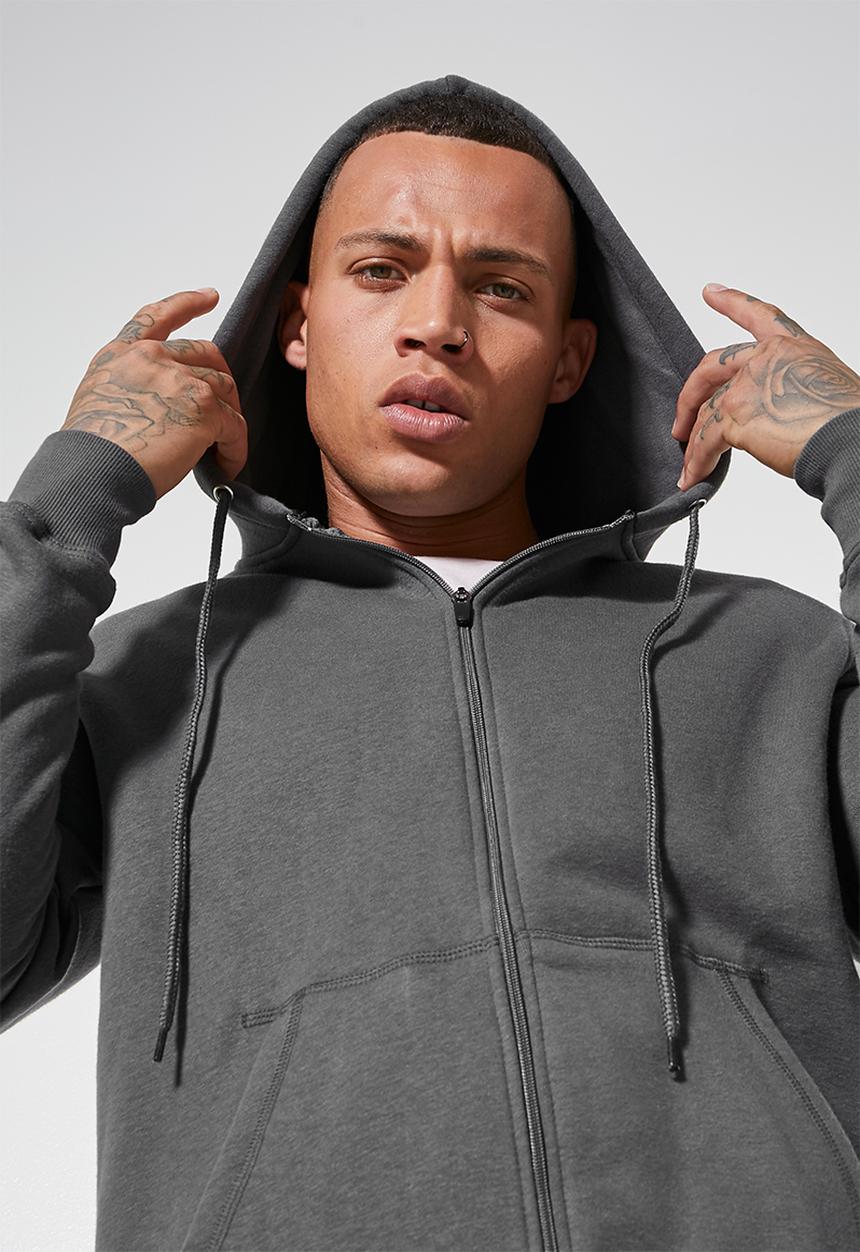 Superbalist - Noel zip through hoodie - charcoal melange