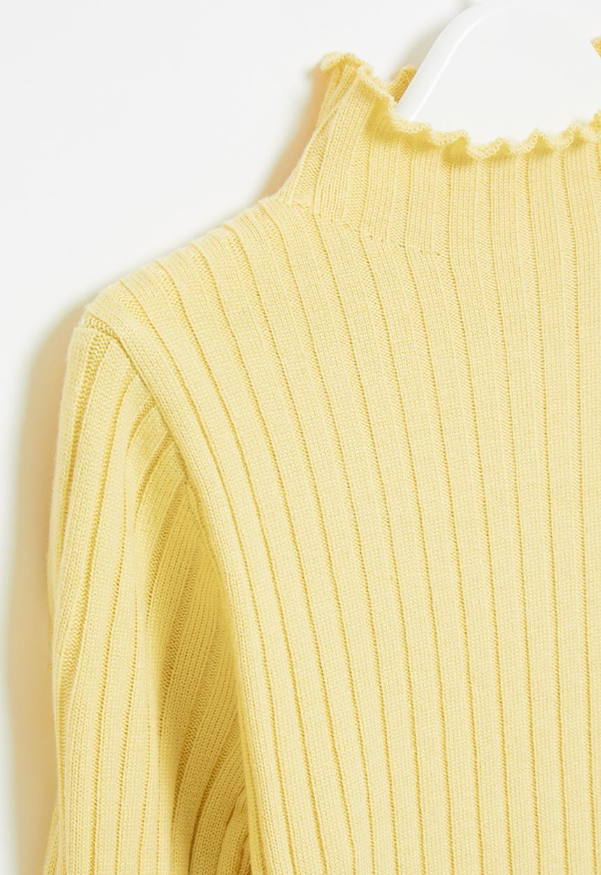 Pop Candy - Girls lettuce turtle neck - yellow
