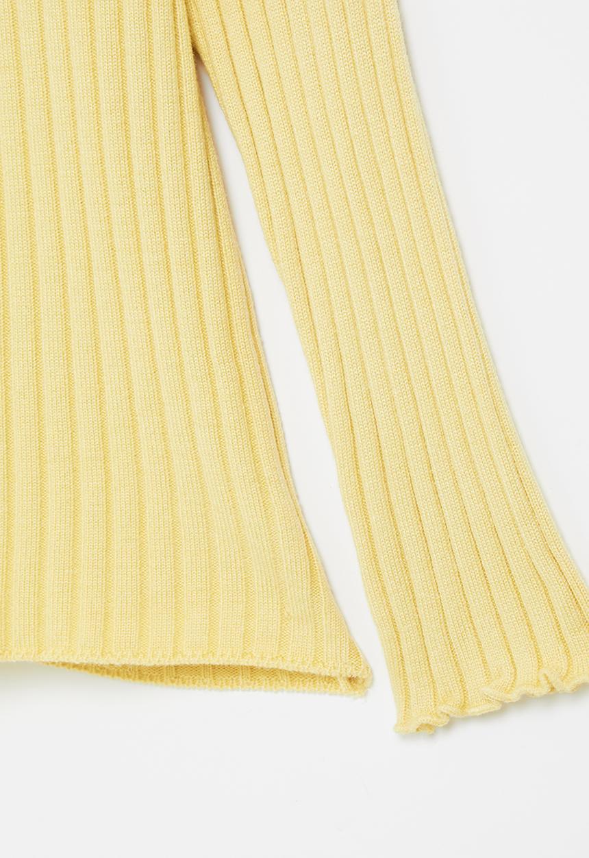 Pop Candy - Girls lettuce turtle neck - yellow