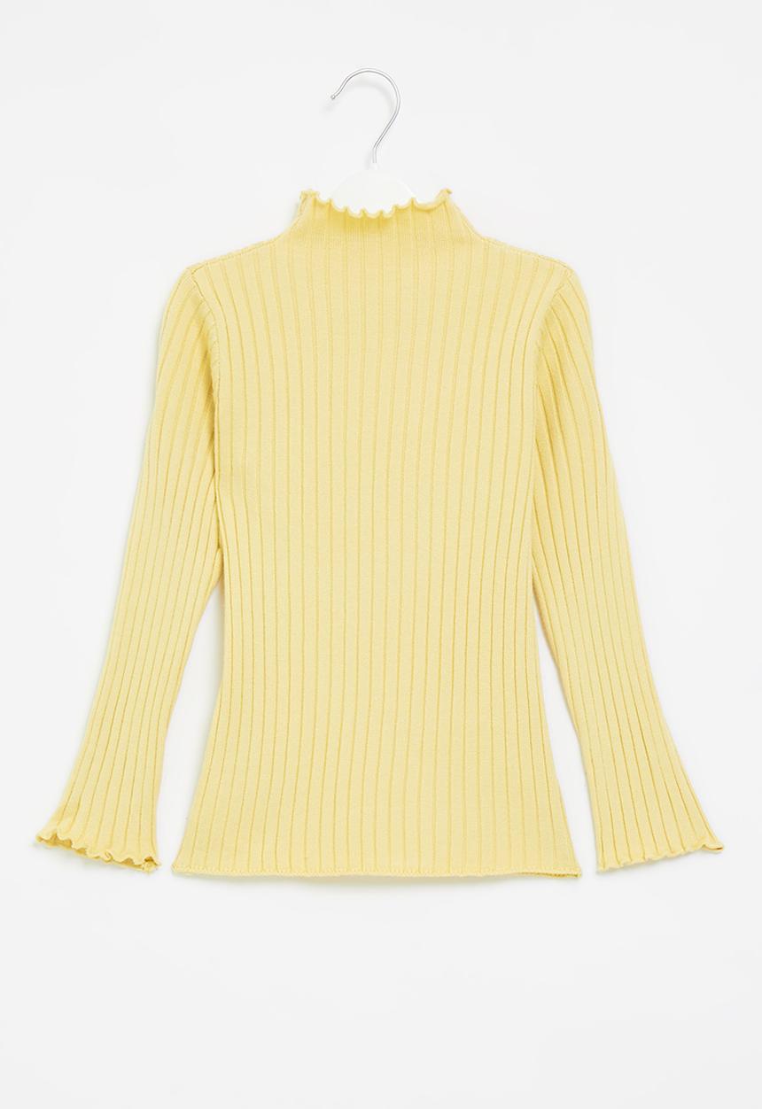 Pop Candy - Girls lettuce turtle neck - yellow