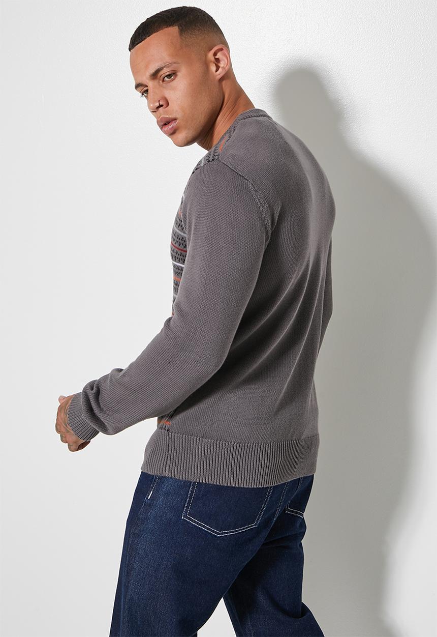 Superbalist - Slim fit pattern v-neck knit - multi