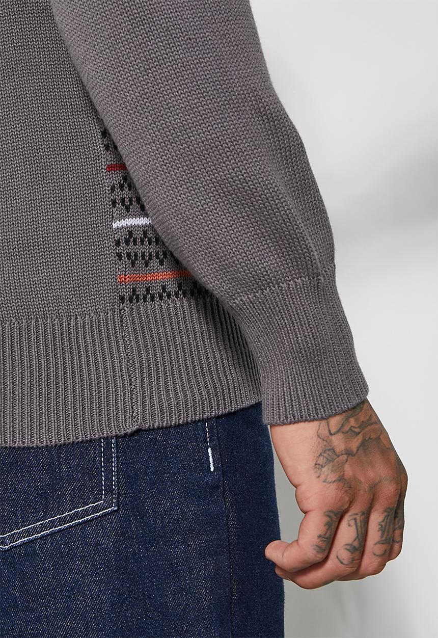 Superbalist - Slim fit pattern v-neck knit - multi
