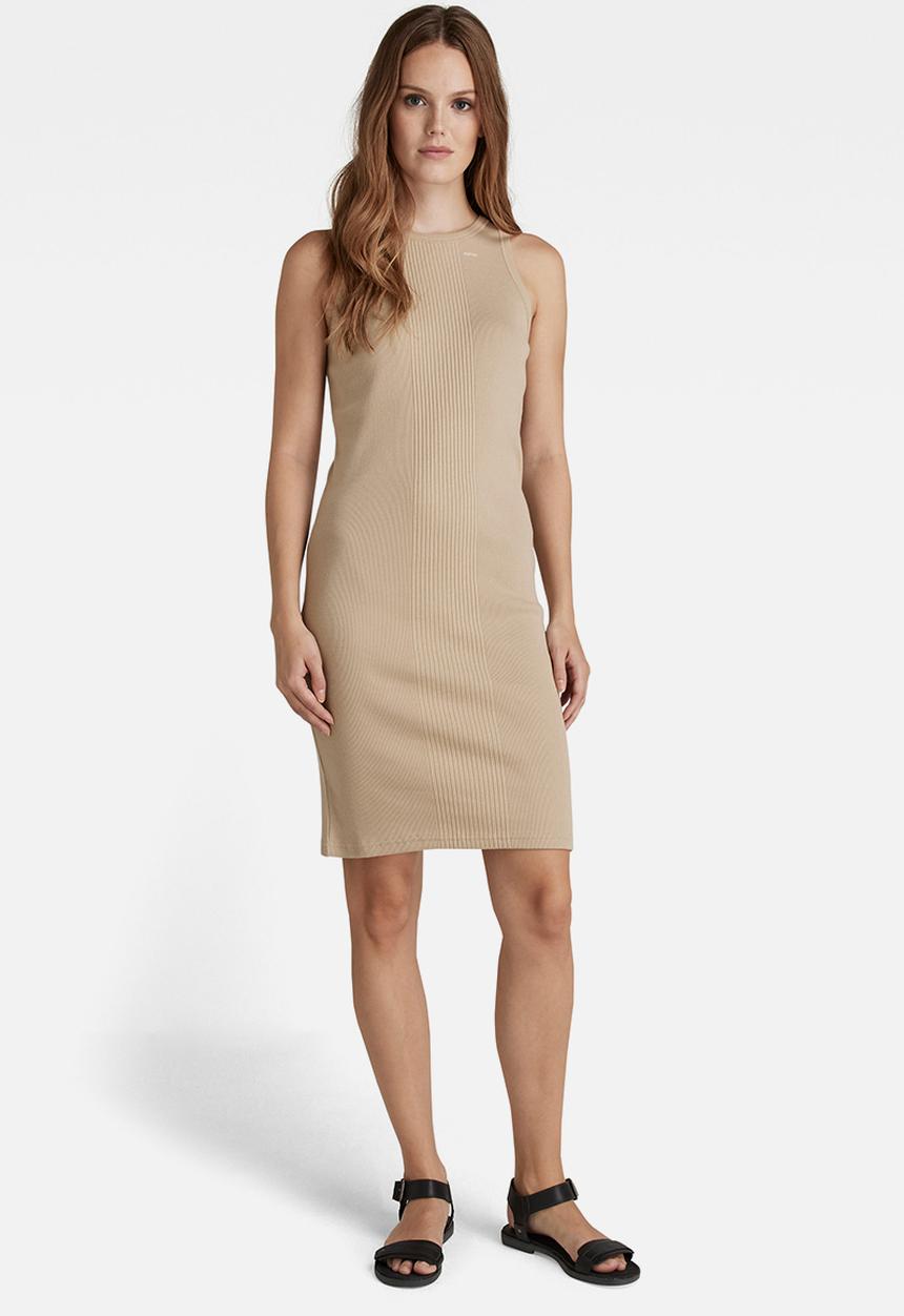 G-STAR - Engineered rib tank dress - westpoint khaki