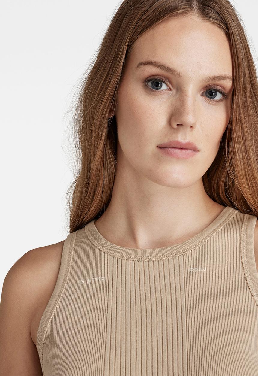 G-STAR - Engineered rib tank dress - westpoint khaki