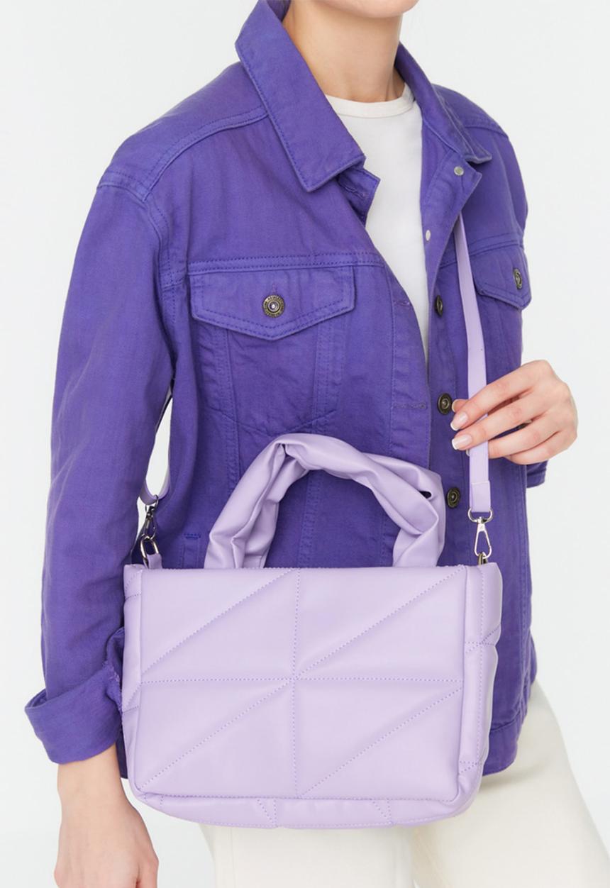 Trendyol - Soft feel quilt x-body shoulder bag -  lilac