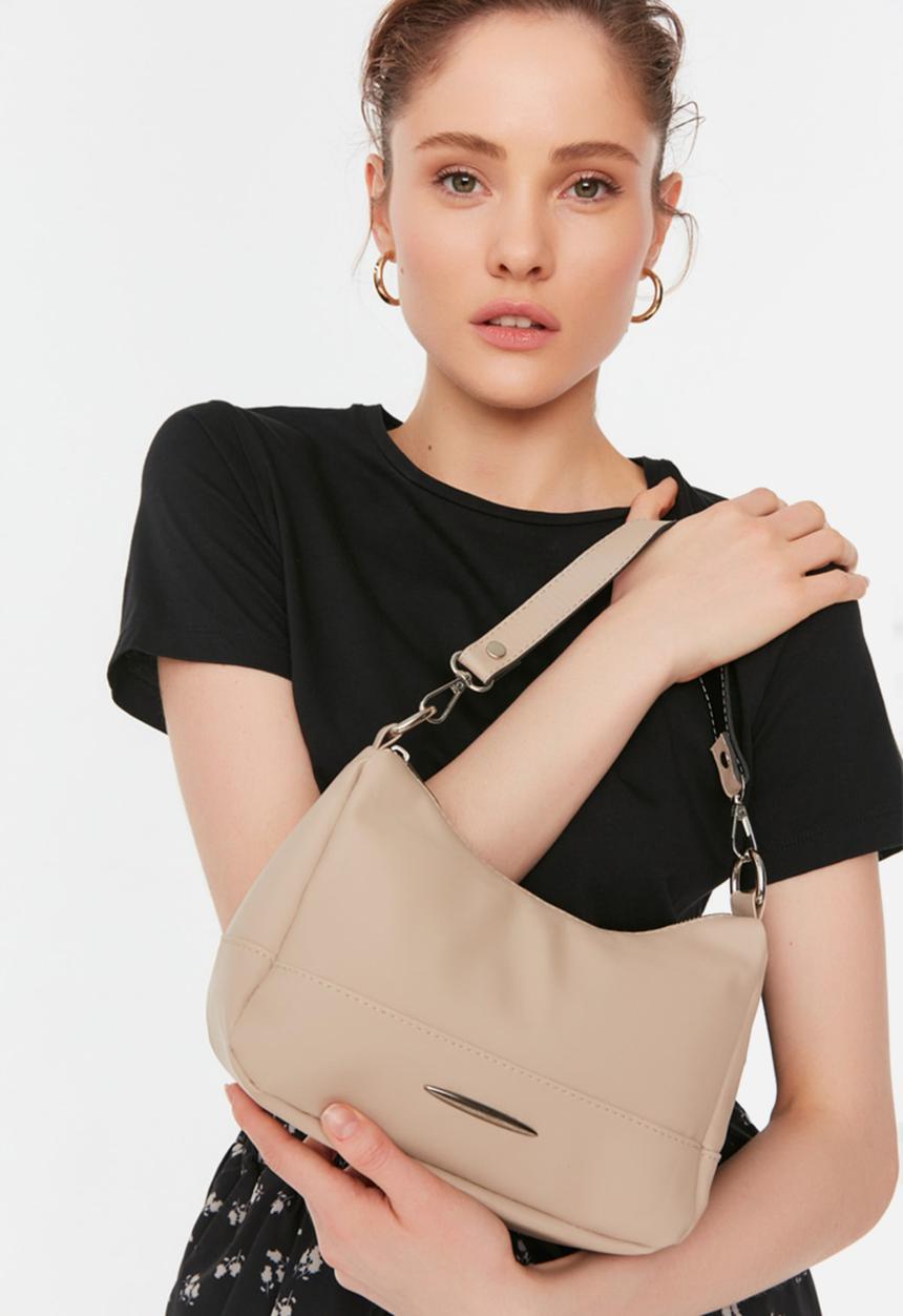Trendyol - Minimal nylon feel shoulder bag - beige