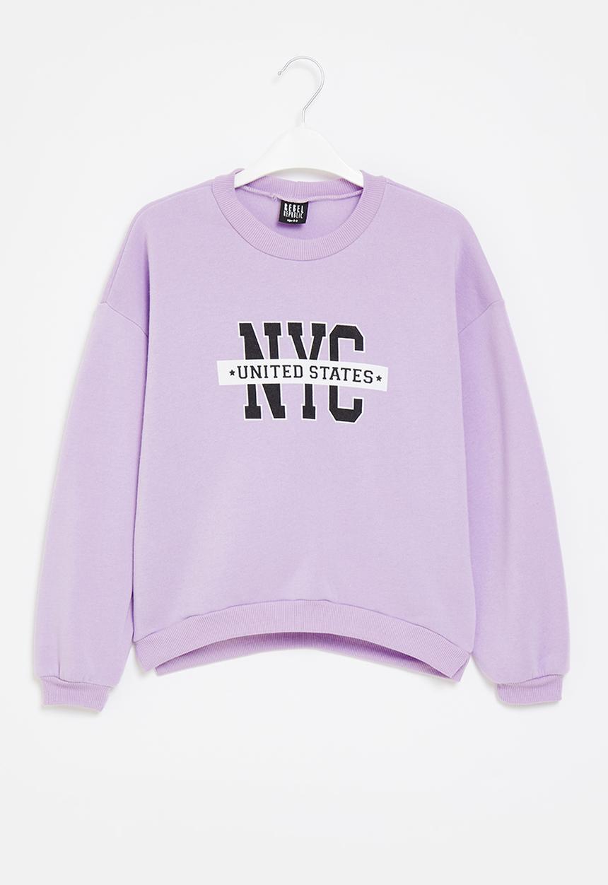 Rebel Republic - Printed sweat top - purple rose
