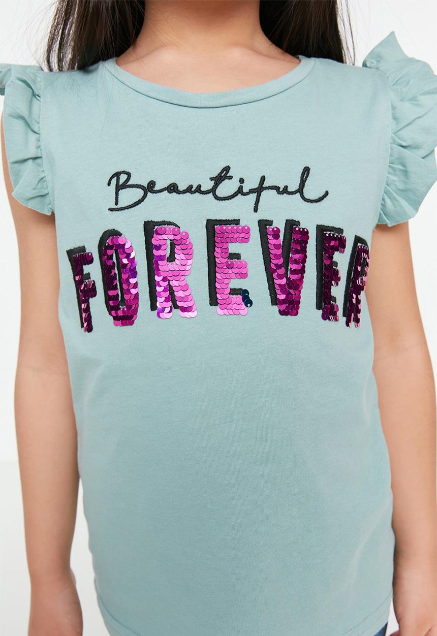 Trendyol - Beautiful forever tee - mint
