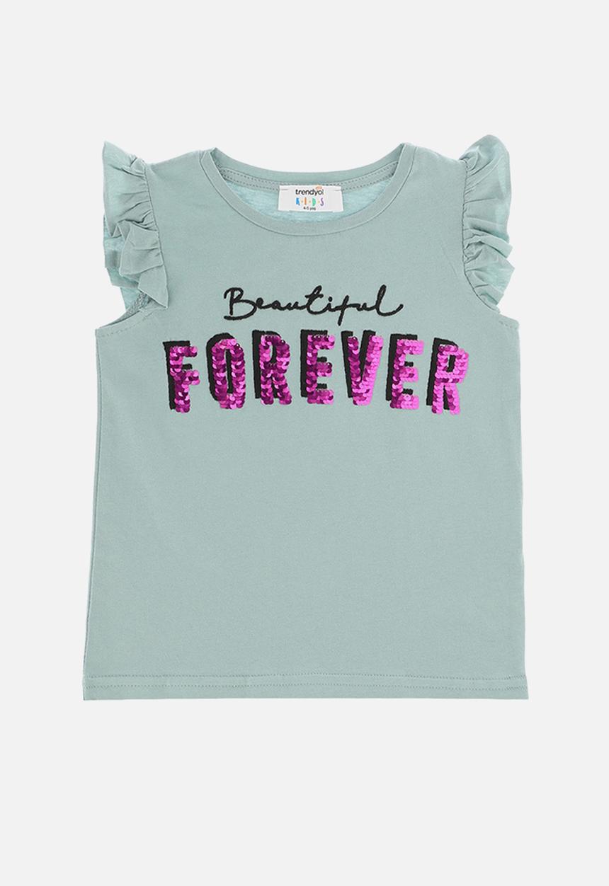 Trendyol - Beautiful forever tee - mint