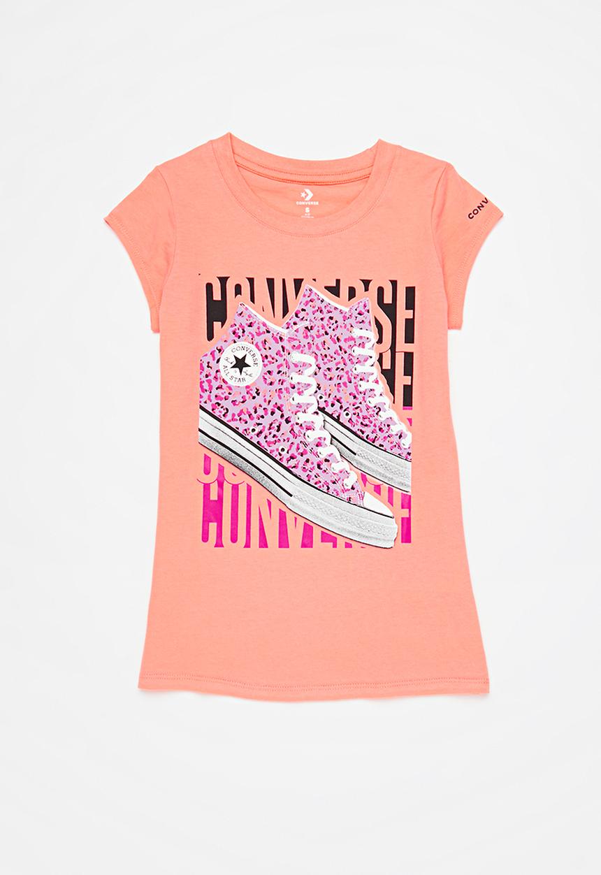 Converse - Cnvg block party sneaker tee - bright coral
