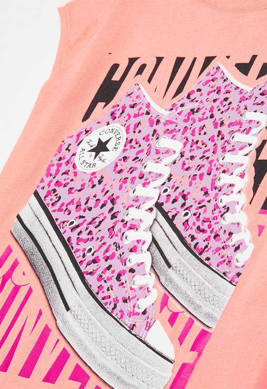 Converse - Cnvg block party sneaker tee - bright coral