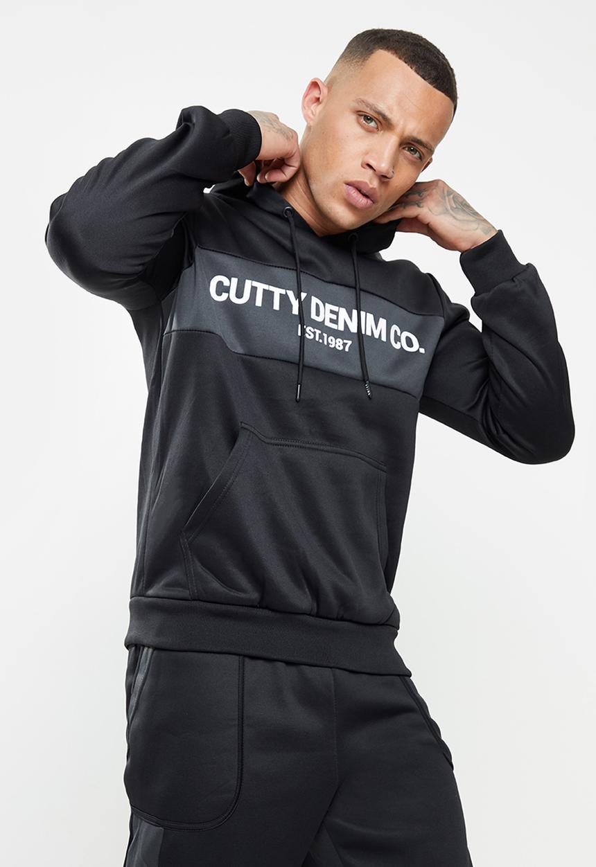 Cutty - Tucker regular fit hooded sweater - black & grey