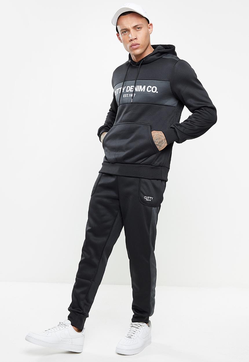 Cutty - Tucker regular fit hooded sweater - black & grey