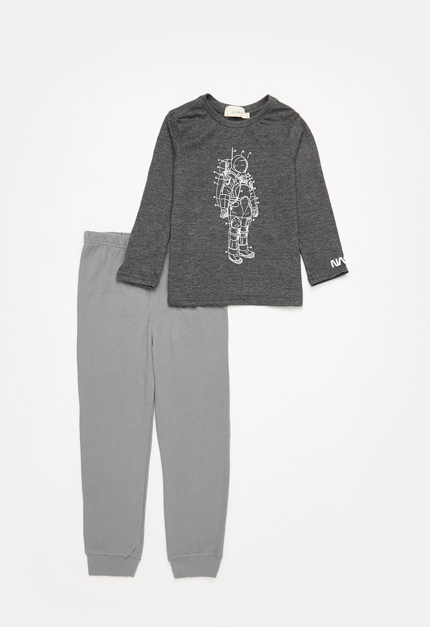 Superbalist Kids - Boys nasa tee & pants pj set - charcoal
