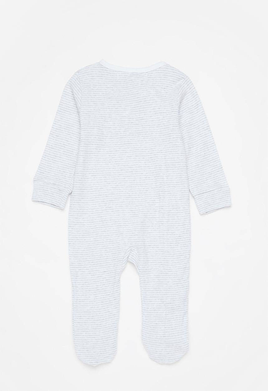 MINOTI - 2-pack baby sleepsuits - white & blue
