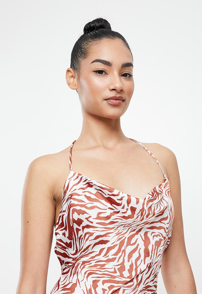 Glamorous - Petite ladies dress - tan zebra print